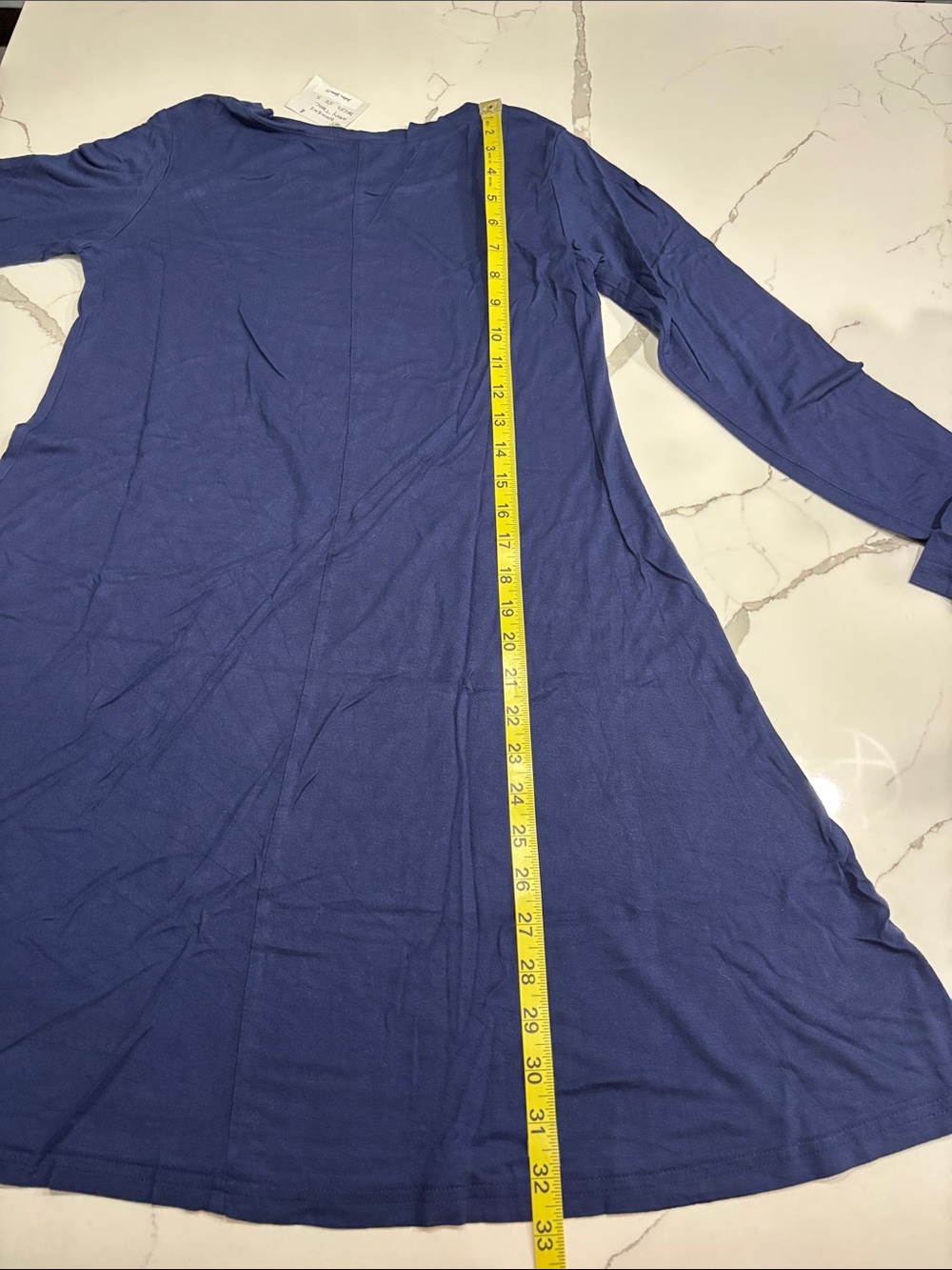 T Shirt Maxi Dress Women’s Navy Blue Long Sleeve Soft Stretchy Tunic Small - Picture 16 of 16